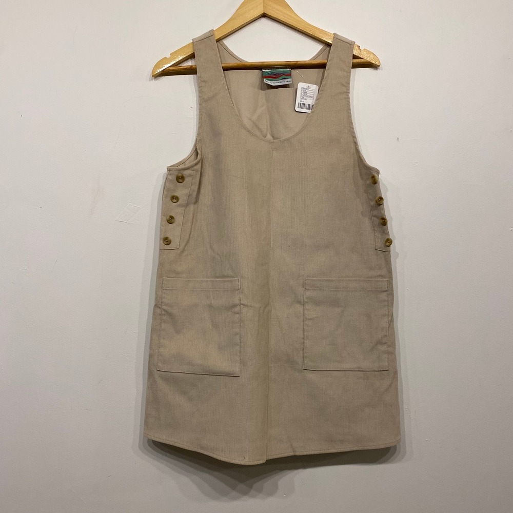 Urban Outfitters Urban Renewal Remnants Corduroy Side-Button Shift Dress Tan XS